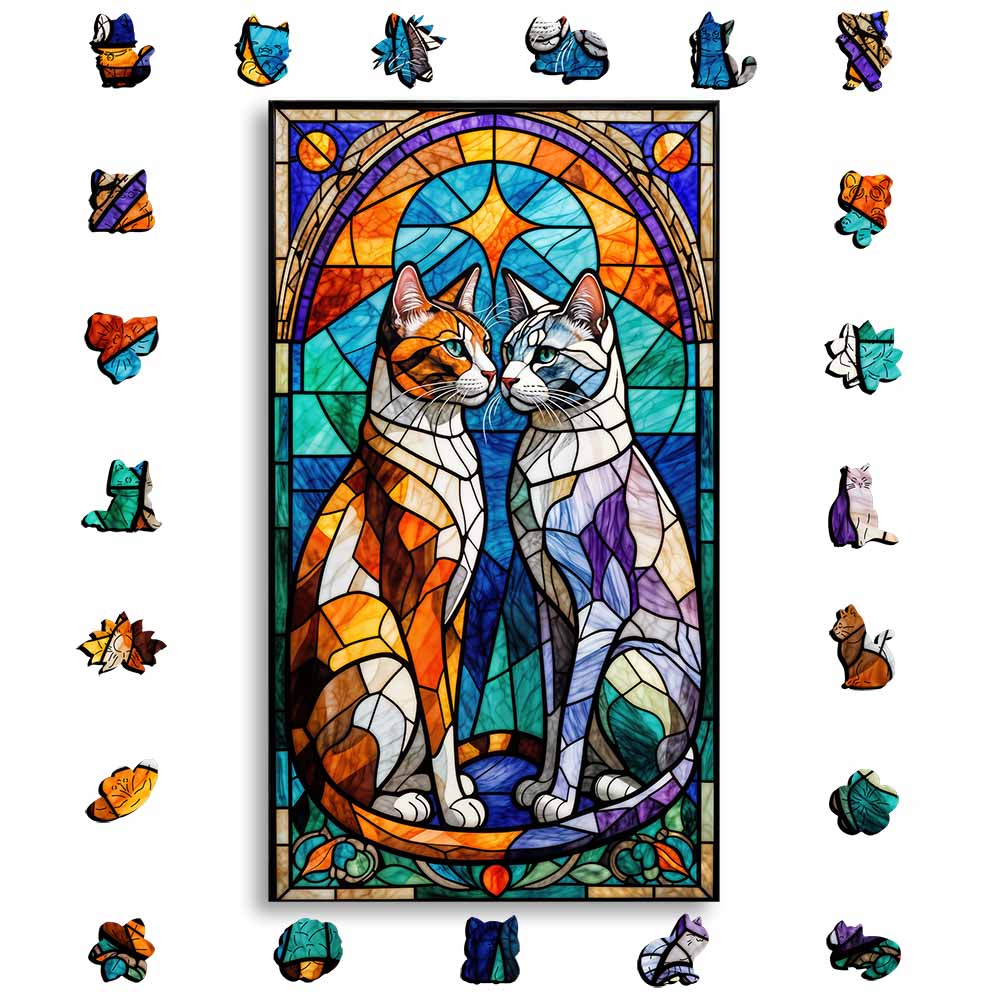 Stained Glass Cats - Jigsaw Puzzle