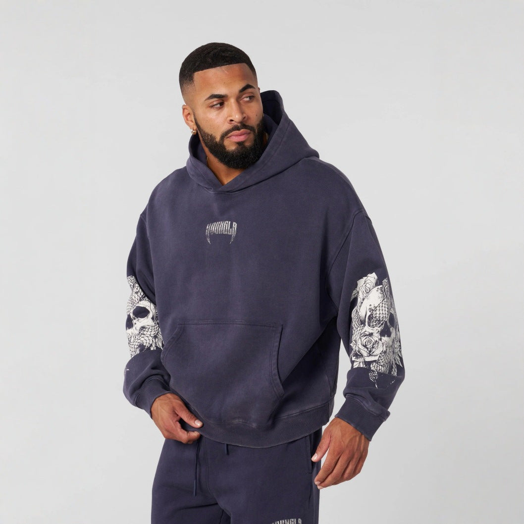 YOUNG LA American Retro Trendy Brand Men's Hoodie Autumn/Winter New Sports Fitness Running Training Hoodie