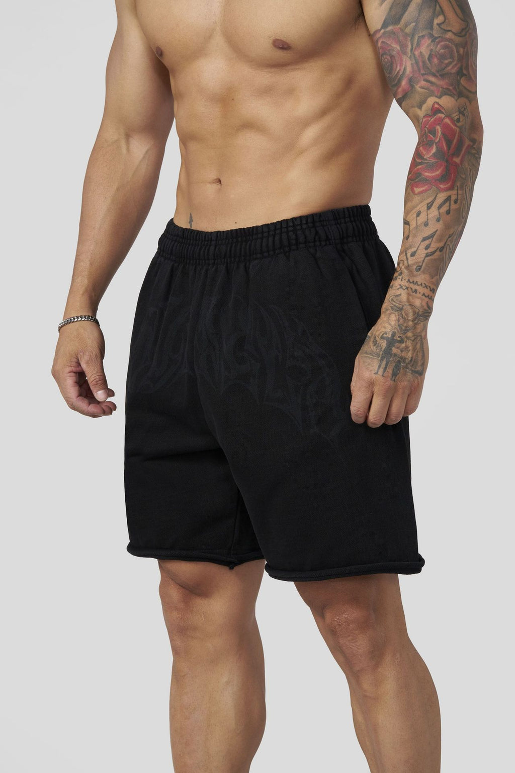 YOUNG LA American style new men's sports shorts for jogging, muscle exercise, fitness, cotton printed casual shorts