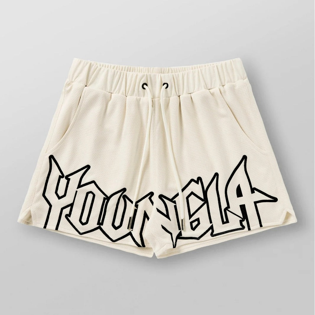 YOUNG LA Summer New Sports and Fitness Shorts Mesh Quick drying Breathable Basketball Training Shorts Casual Beach Shorts
