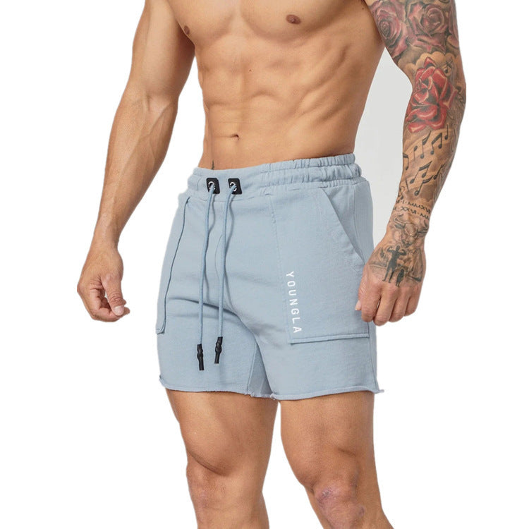 YOONGLA Men's Shorts for Summer Fitness Loose loop Sports and Leisure Running Four point Drawstring Pants Breathable and Versatile