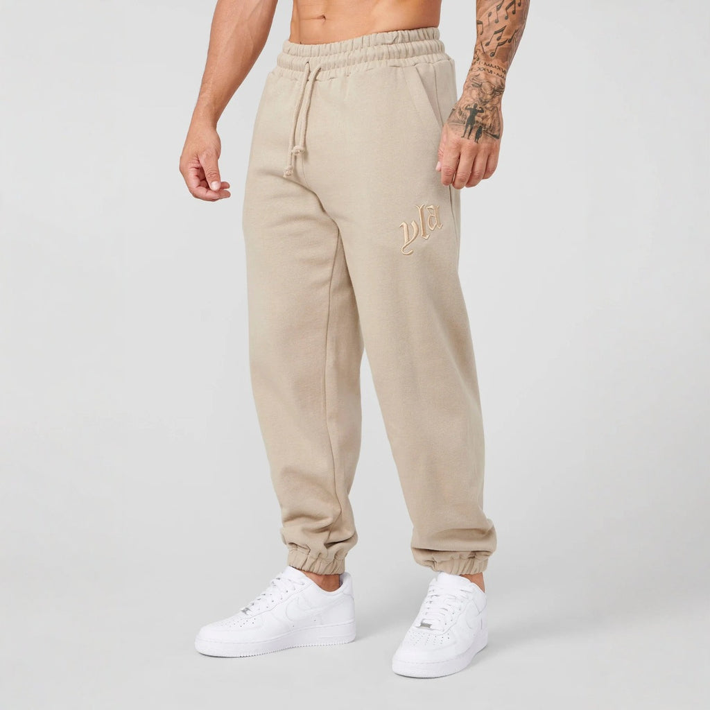 YOONGLA New Men's Sports Pants Heavy duty looped Embroidered Pants Jogger Sports Fitness Tights Waist Pants