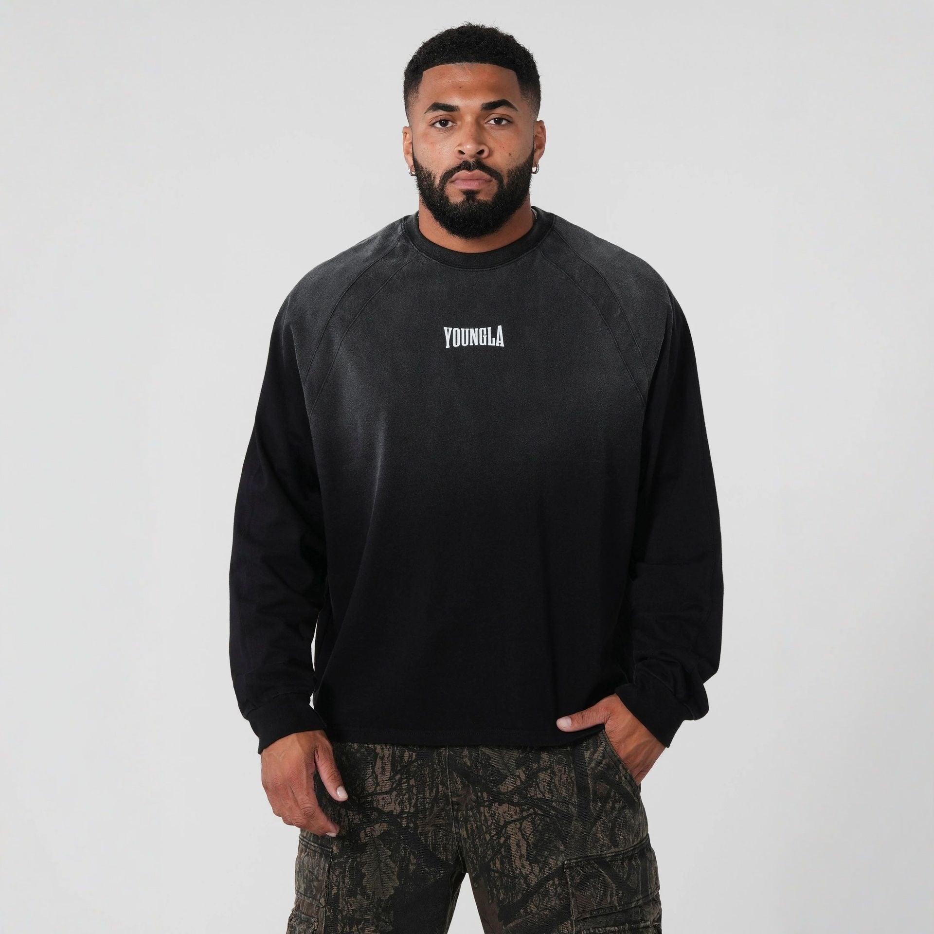YOONGLA American autumn and winter new sports fitness camouflage splicing long sleeved men's running casual top T-shirt base