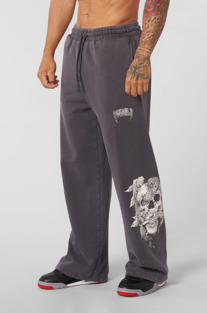 YOUNG LA American Trendy Brand High Street Pants, Jogger Fitness Gym, Sports Fitness, Leisure Straight Leg Loose Pants