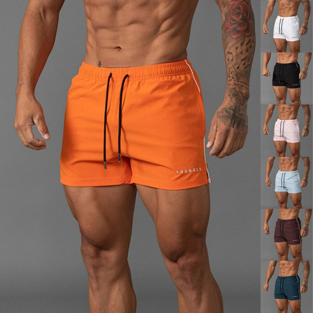 Shorts, men's sports, quick drying, trendy brand boxing, leg training, three quarter pants, muscle fitness, basketball, trendy brand pants