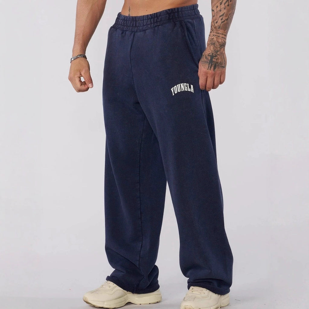 American retro pants trendy brand YOUNG LA men's sports pants fitness straight leg pants fitness sports casual pants