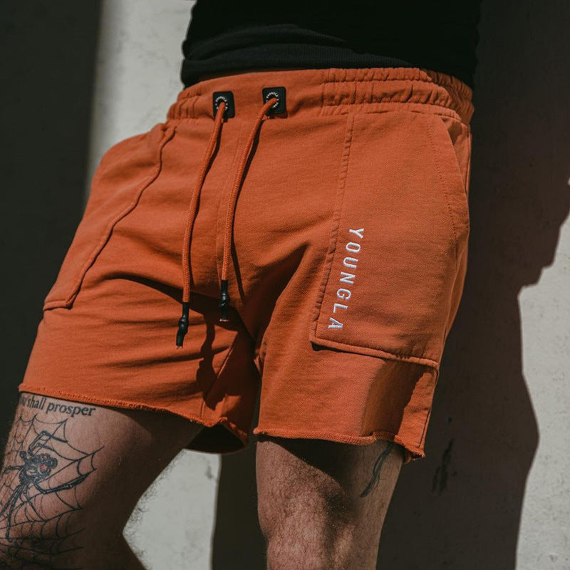 YOONGLA Men's Shorts for Summer Fitness Loose loop Sports and Leisure Running Four point Drawstring Pants Breathable and Versatile