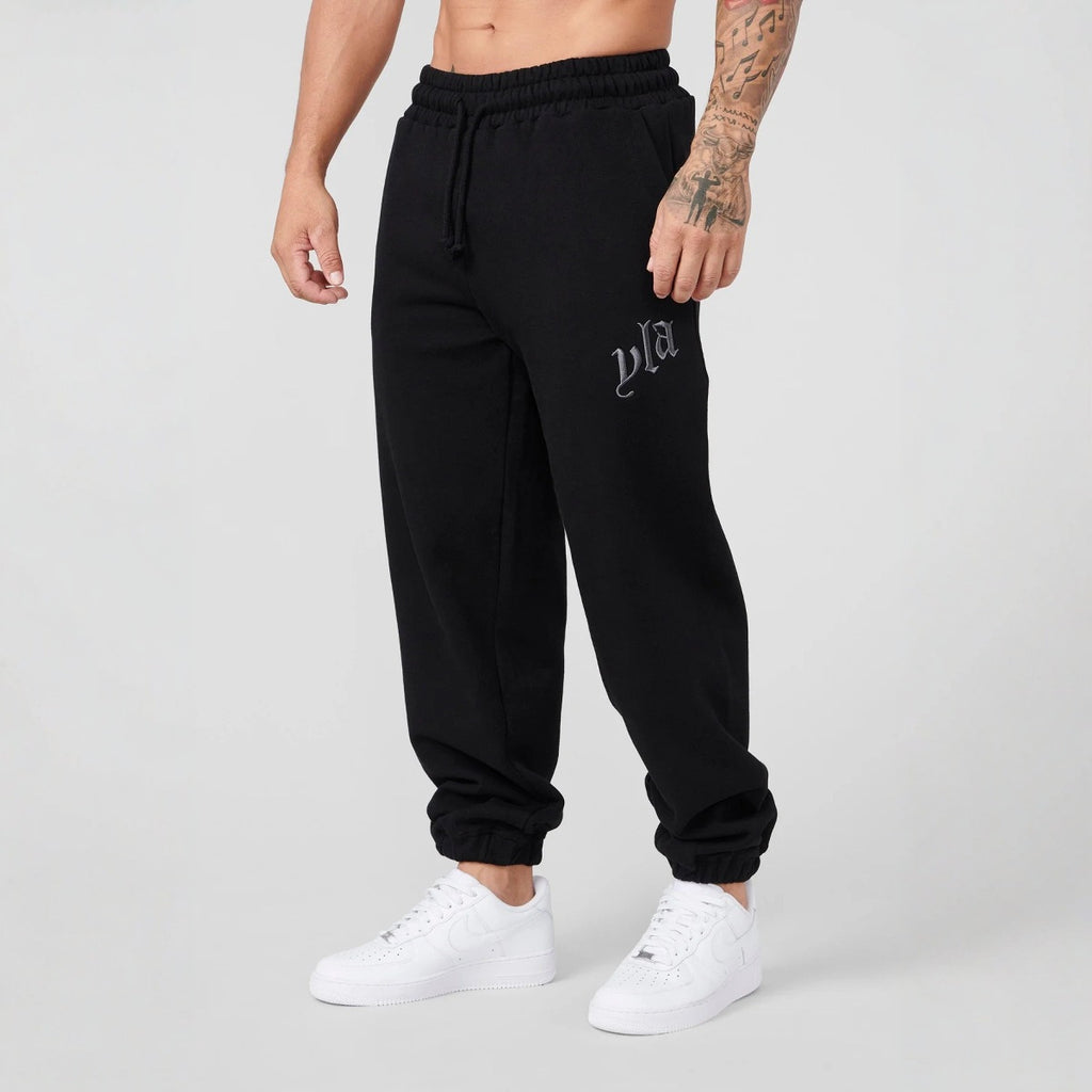 YOONGLA New Men's Sports Pants Heavy duty looped Embroidered Pants Jogger Sports Fitness Tights Waist Pants