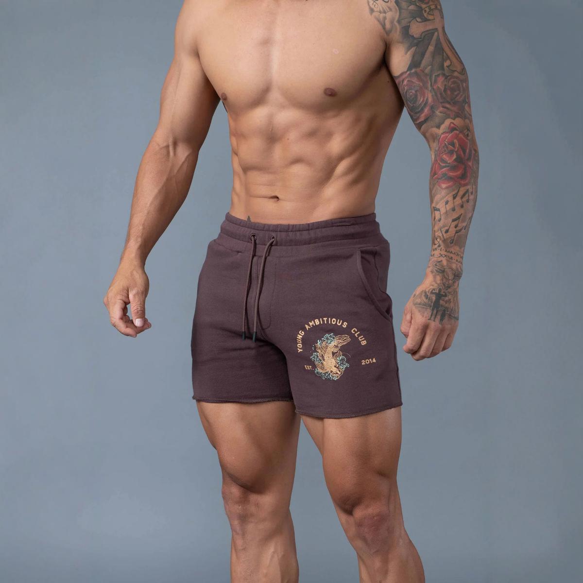 YOUNG LA New European and American Trendy Brand Casual Sports Shorts for Men's Running, Exercise, Gym Training Cotton Shorts