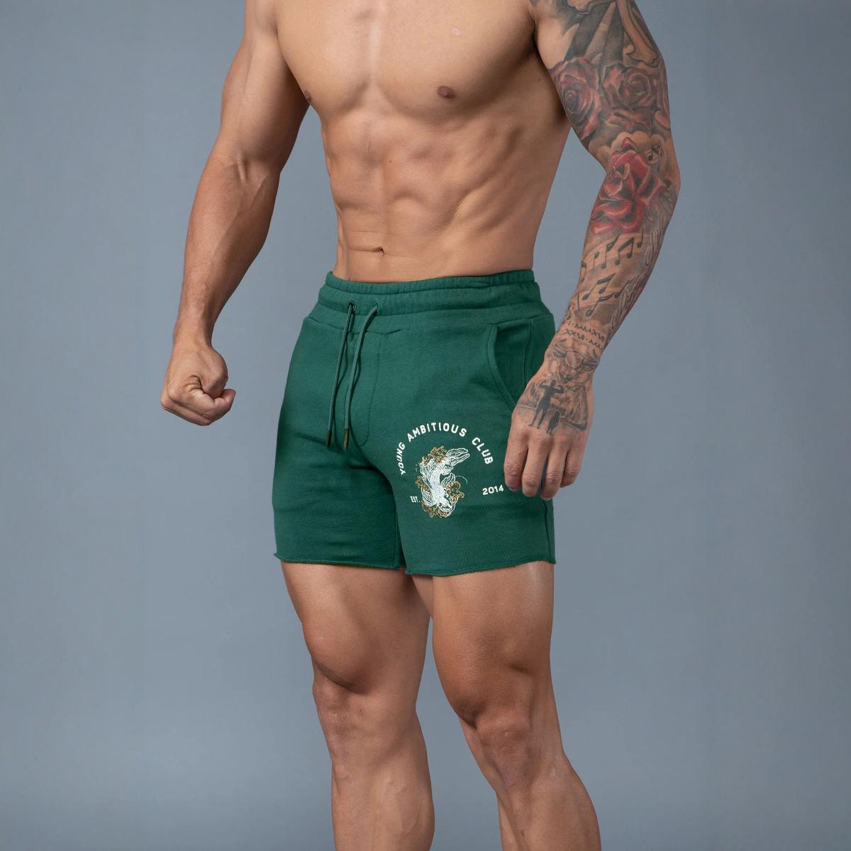 YOUNG LA New European and American Trendy Brand Casual Sports Shorts for Men's Running, Exercise, Gym Training Cotton Shorts