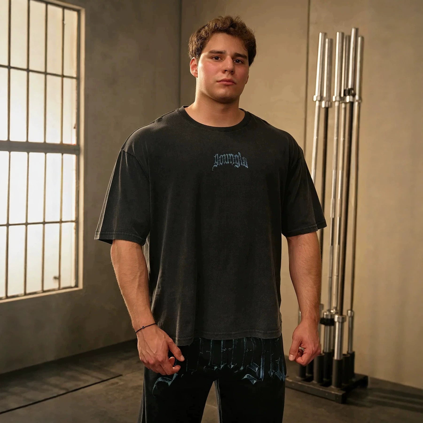 YOONGLA collaborates with Axel Martinez for men's short sleeved runners, sports and fitness short sleeved cotton casual T