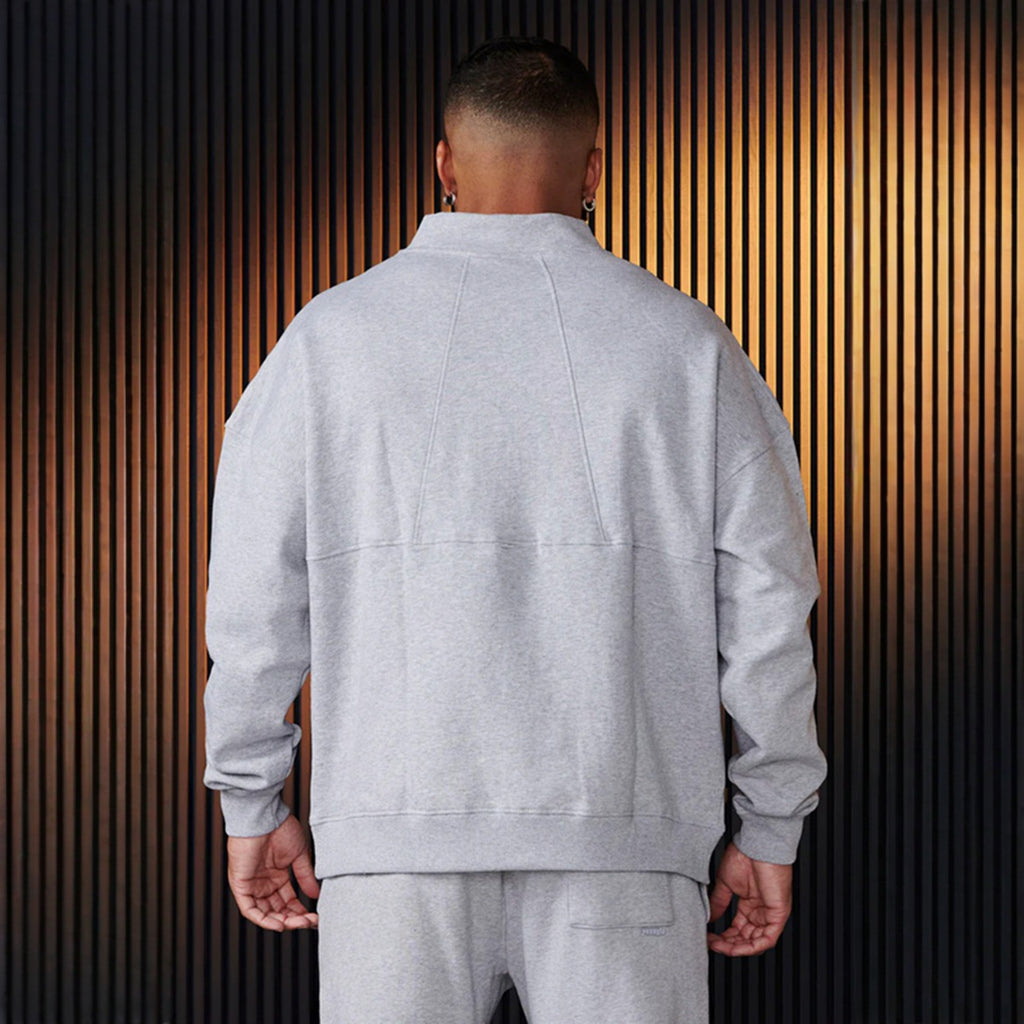 YOUNG LA American style new men's half zip hoodie cotton sports muscle fitness jacket running training long sleeved
