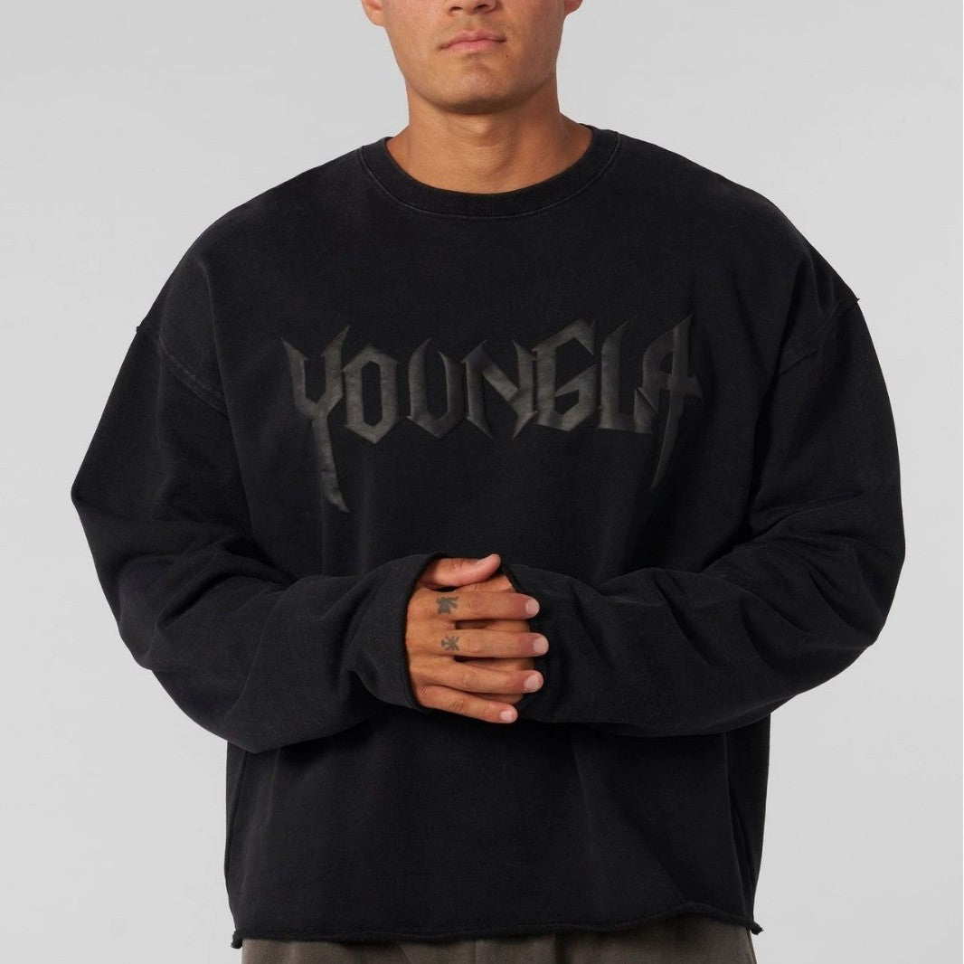 2025 New American style Men's Round Neck Trendy Brand Hoodie Heavy duty Woolen Circle Foam Printed Casual Long Sleeve Jacket