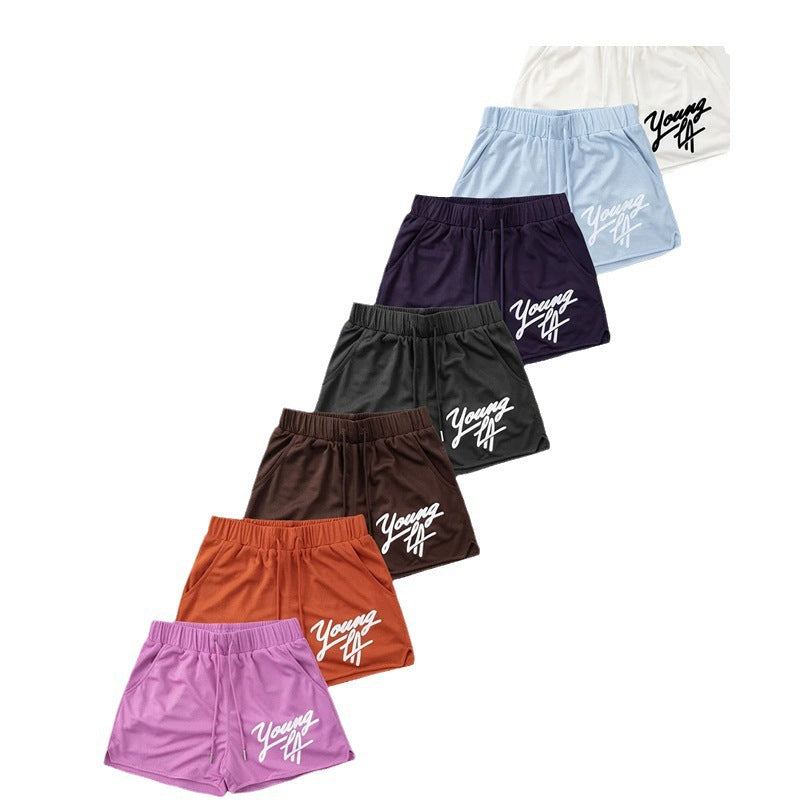 YOUNG LA American Men's Shorts Gym Running Basketball Training Mesh Quick drying Breathable Beach Shorts