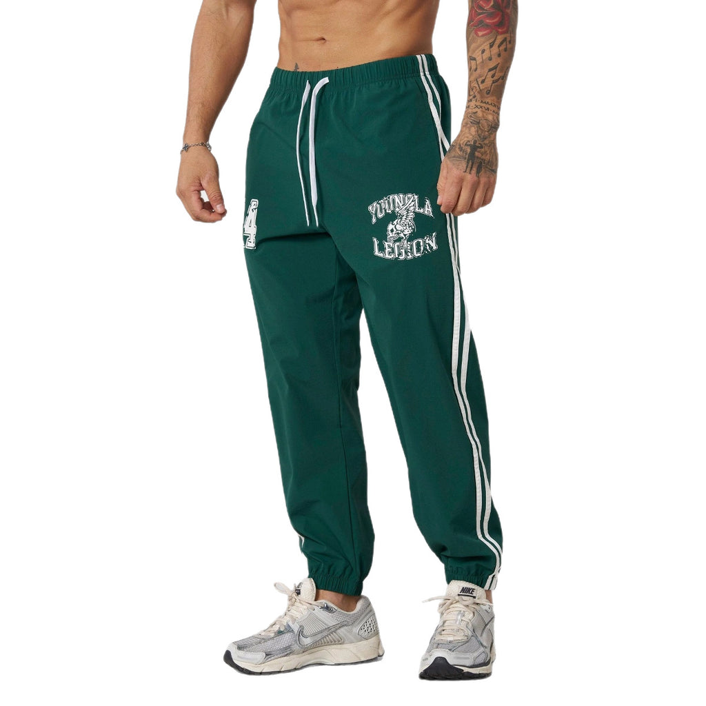 YOUNG LA American style new men's sports pants for fitness and fitness, quick drying, breathable, and elastic casual pants
