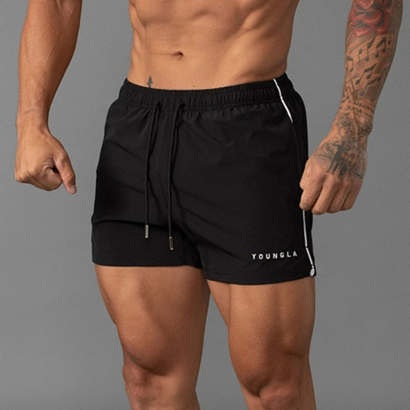 Shorts, men's sports, quick drying, trendy brand boxing, leg training, three quarter pants, muscle fitness, basketball, trendy brand pants