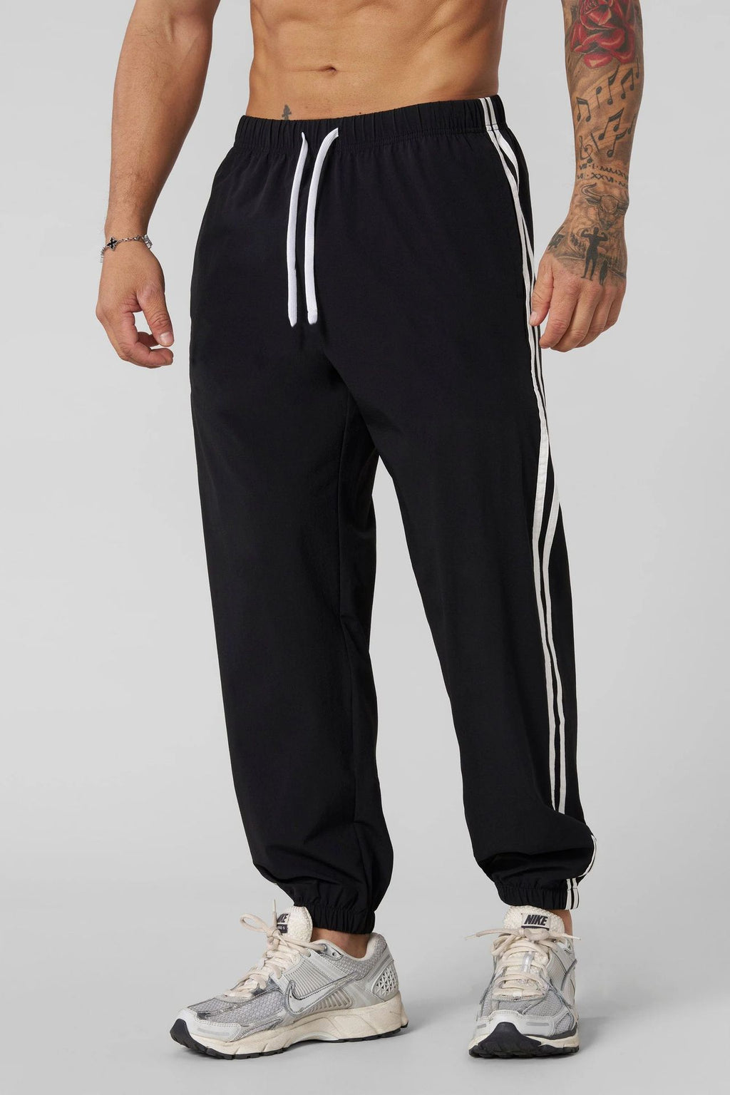 YOUNG LA American style new men's sports pants for fitness and fitness, quick drying, breathable, and elastic casual pants