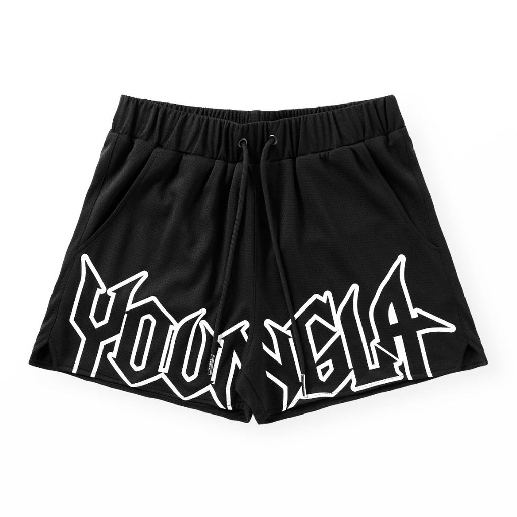 YOUNG LA Summer New Sports and Fitness Shorts Mesh Quick drying Breathable Basketball Training Shorts Casual Beach Shorts