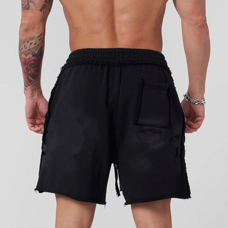 YOUANGLA American Fitness Shorts Running Training Sports Summer Leisure Woolen Cotton Men's Loose Quarter Pants