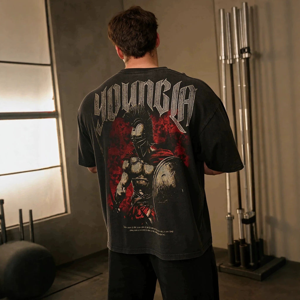 YOONGLA collaborates with Axel Martinez for men's short sleeved runners, sports and fitness short sleeved cotton casual T