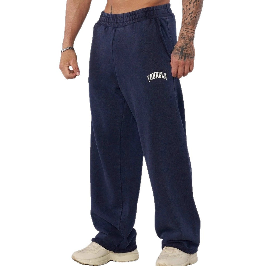 American retro pants trendy brand YOUNG LA men's sports pants fitness straight leg pants fitness sports casual pants