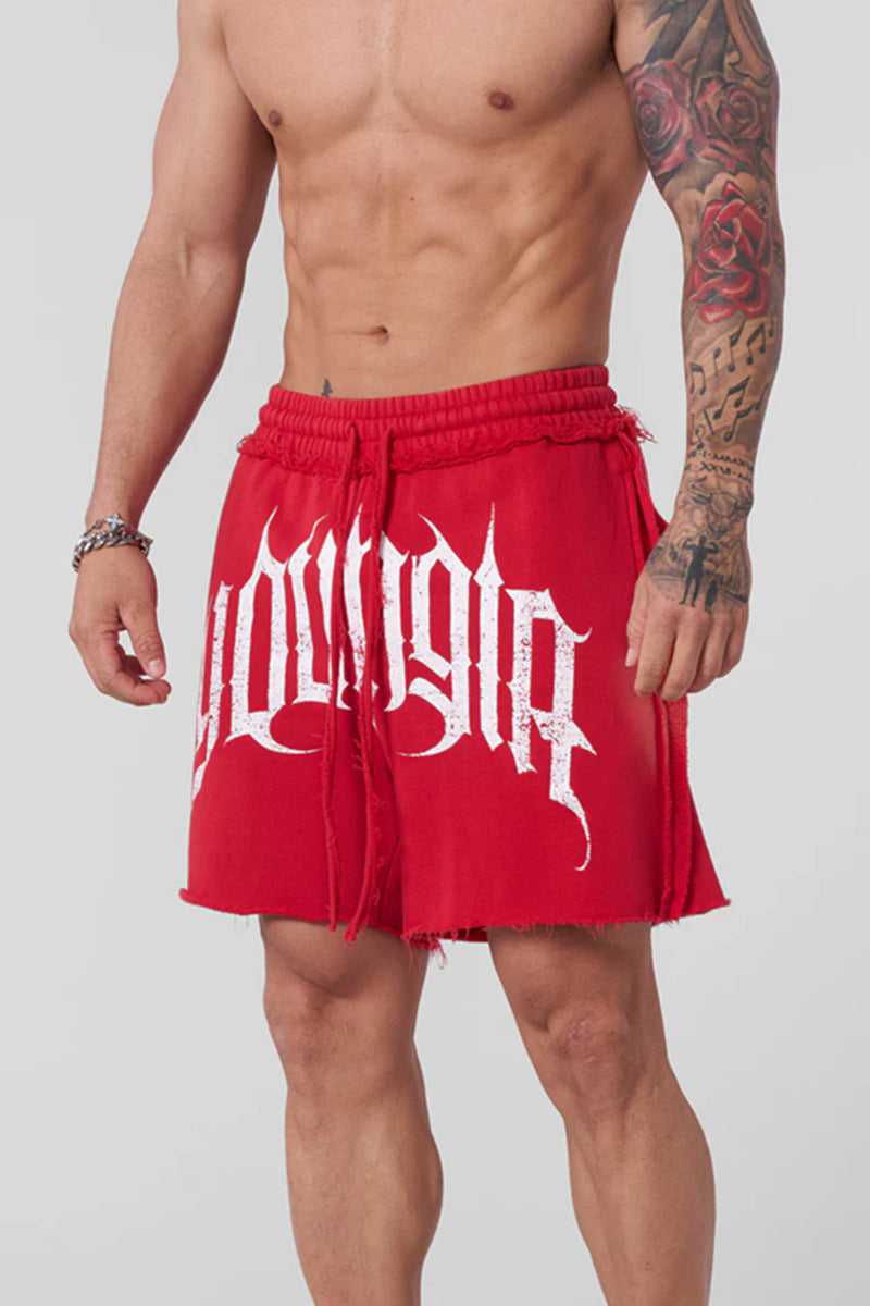 YOUANGLA American Fitness Shorts Running Training Sports Summer Leisure Woolen Cotton Men's Loose Quarter Pants