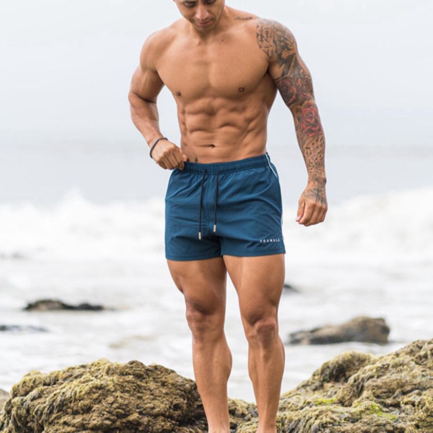 Shorts, men's sports, quick drying, trendy brand boxing, leg training, three quarter pants, muscle fitness, basketball, trendy brand pants