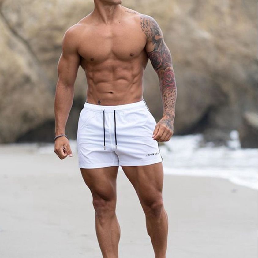 Shorts, men's sports, quick drying, trendy brand boxing, leg training, three quarter pants, muscle fitness, basketball, trendy brand pants