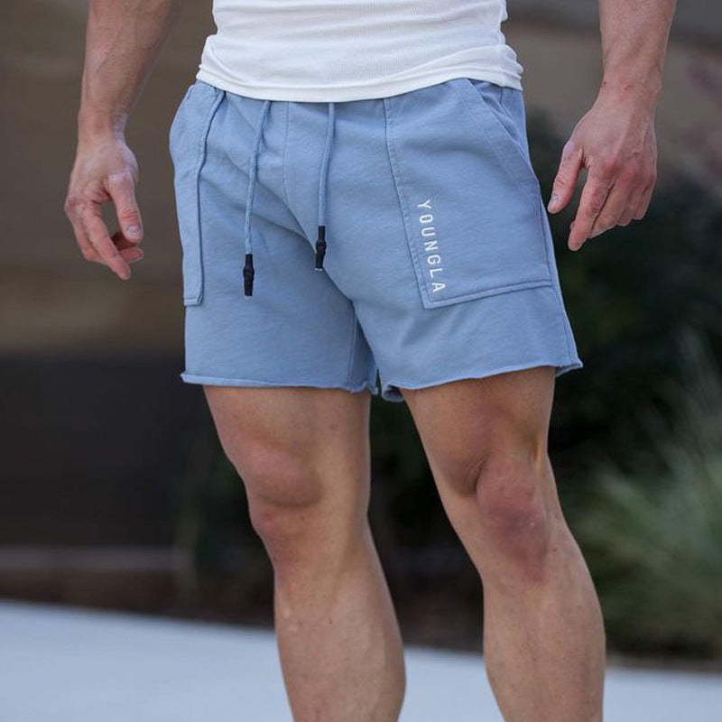 YOONGLA Men's Shorts for Summer Fitness Loose loop Sports and Leisure Running Four point Drawstring Pants Breathable and Versatile