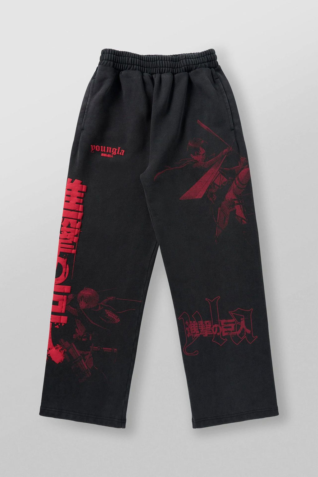 American YouNGLA joint anime Attack on Titan, slow runner cotton looped printed wide leg pants