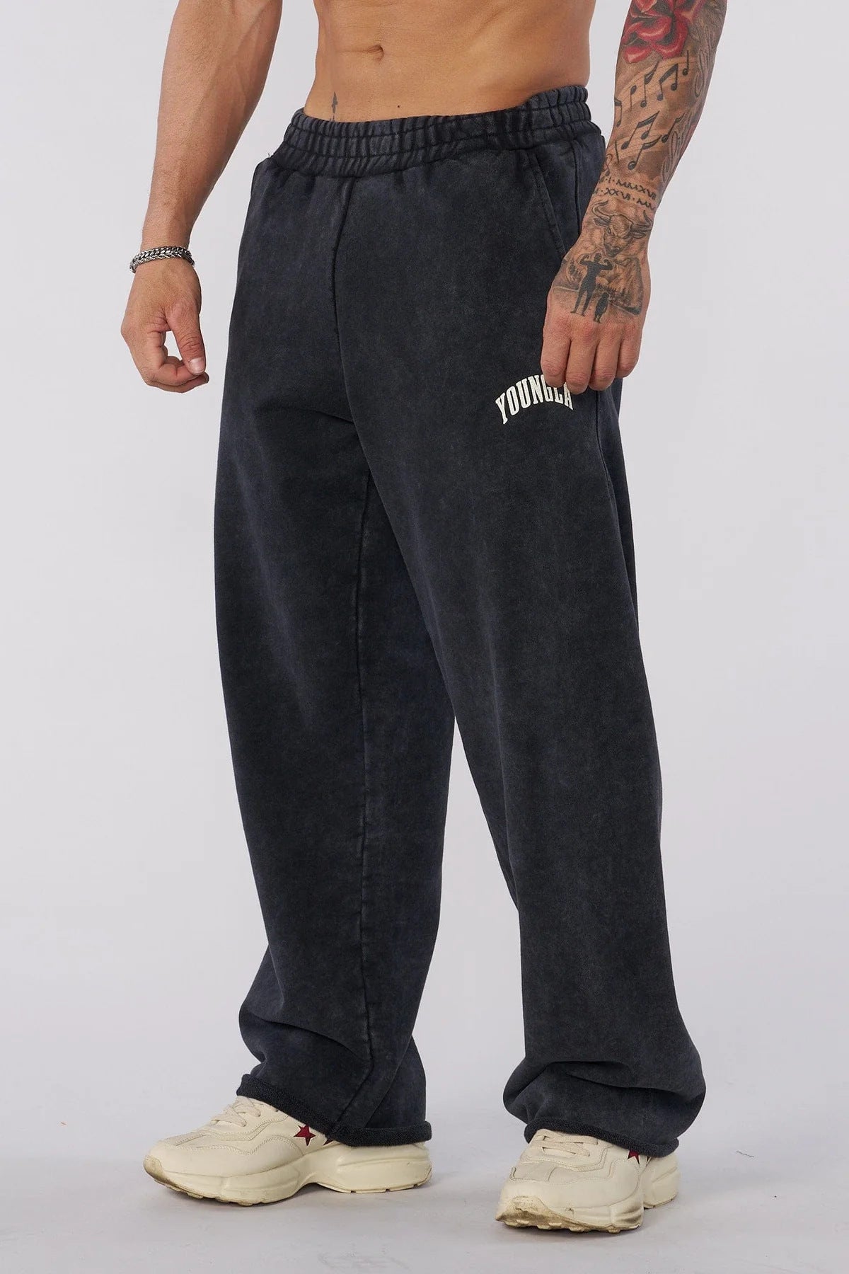American retro pants trendy brand YOUNG LA men's sports pants fitness straight leg pants fitness sports casual pants
