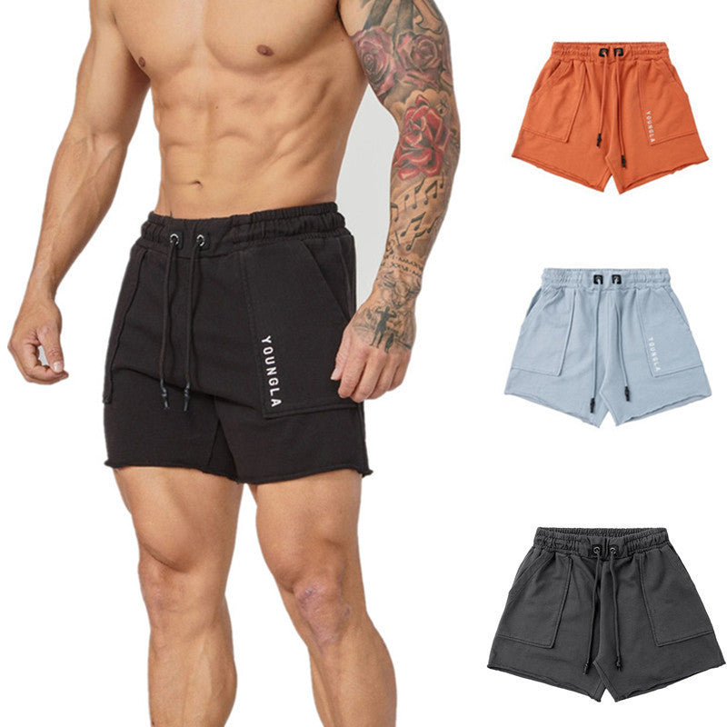 YOONGLA Men's Shorts for Summer Fitness Loose loop Sports and Leisure Running Four point Drawstring Pants Breathable and Versatile