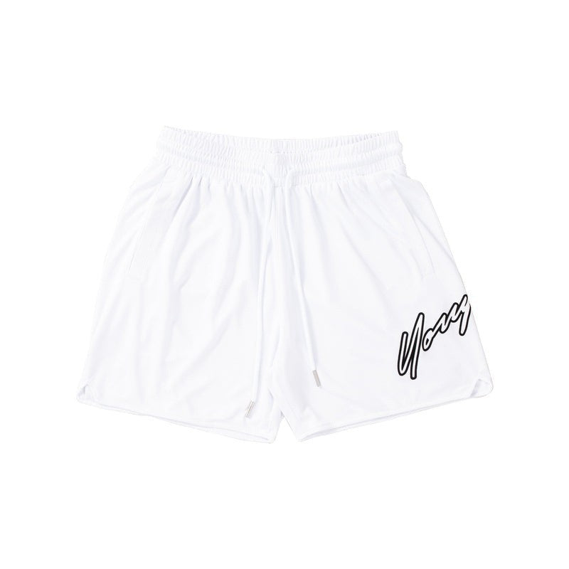 Shorts men's sports mesh quick drying trendy brand boxing training single-layer five quarter pants muscle fitness basketball trendy brand pants
