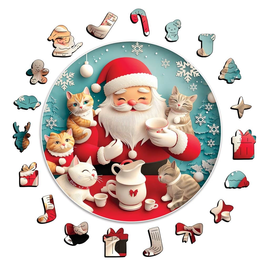 Santa with Cats - Jigsaw Puzzle