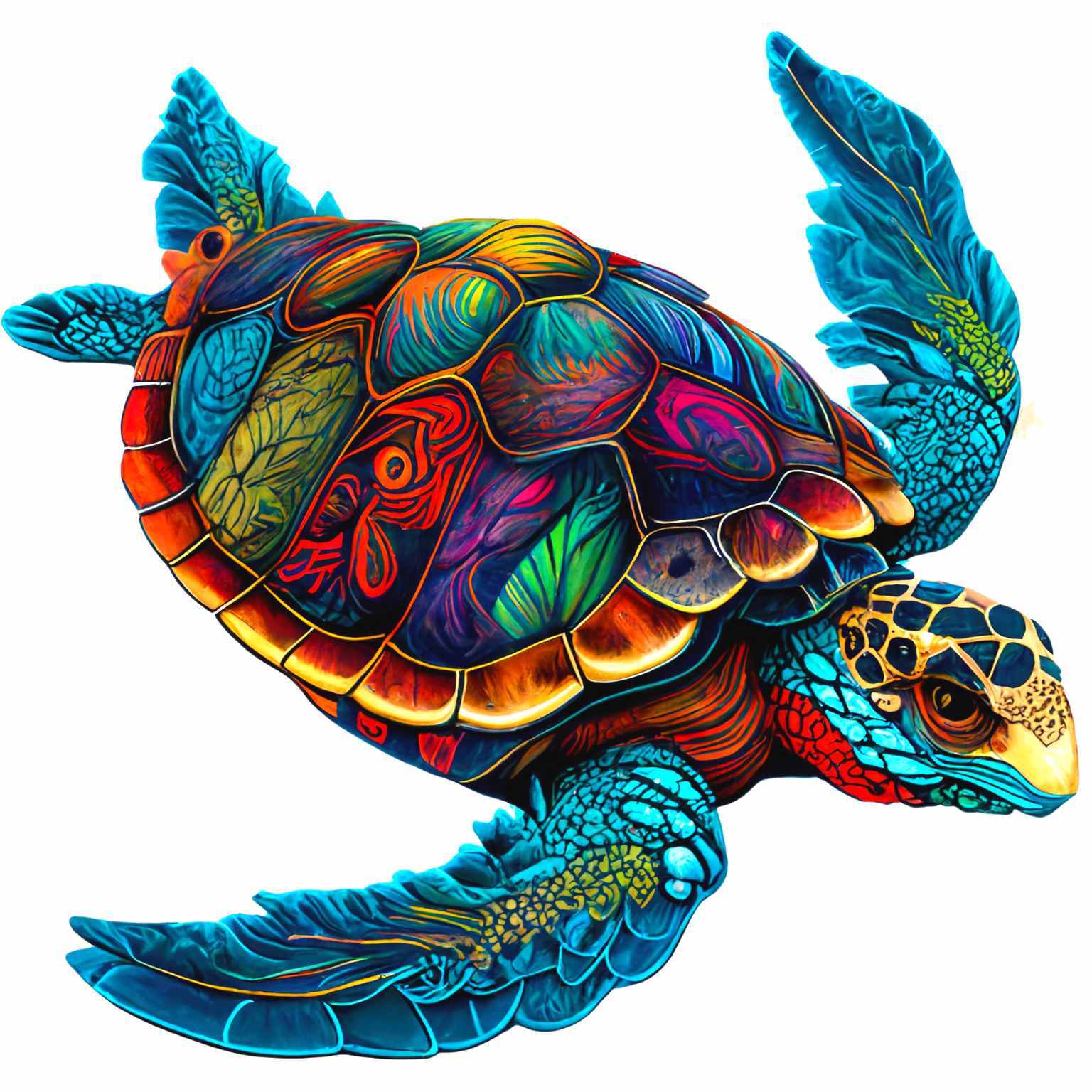 Radiant Ocean Turtle - Jigsaw Puzzle