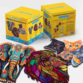 3-Pack Animal World - Wooden Jigsaw Puzzle Gift Set