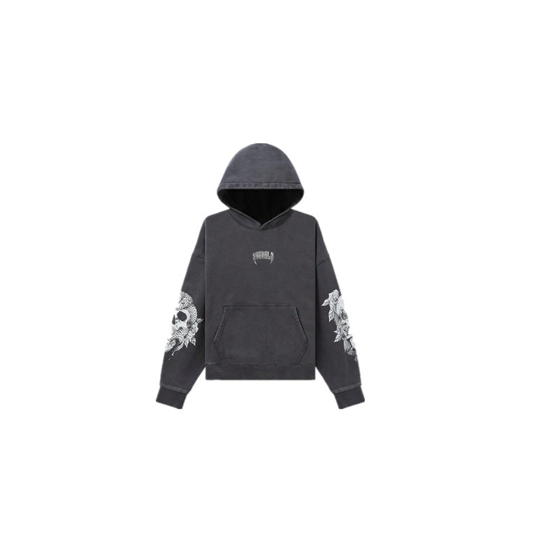 YoungLA Skull & Roses Tracksuit – Men's Oversized Hoodie & Sweatpants Set